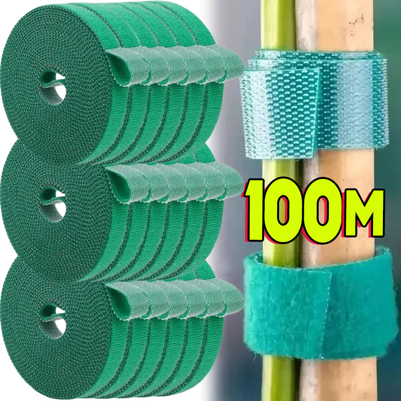 Gear Tie Reusable - 1/100M Adjustable Self Adhesive Plant Nylon